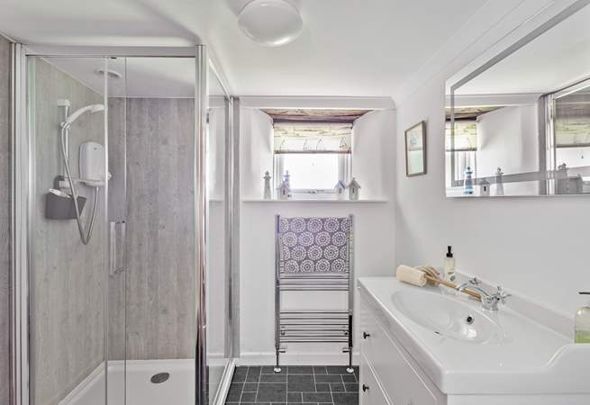 The stylish shower-room on the ground floor, next to the kitchen/dining-room.