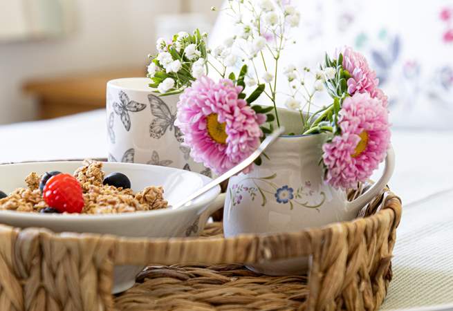 Breakfast in bed - why not, you're on holiday!