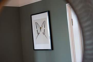 There is lovely artwork on the walls.