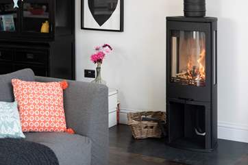 Snuggle up in front of the toasty wood-burner.