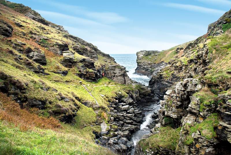 Head out along the coastal path to Rocky Valley.