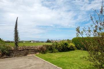 The view stretches out to the sea