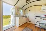 Enjoy the view from inside this spacious hut.