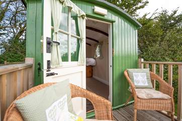 Take the chairs out onto the raised deck and enjoy the countryside outlook.