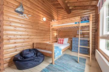 The bunk bed room is a delight for the kids