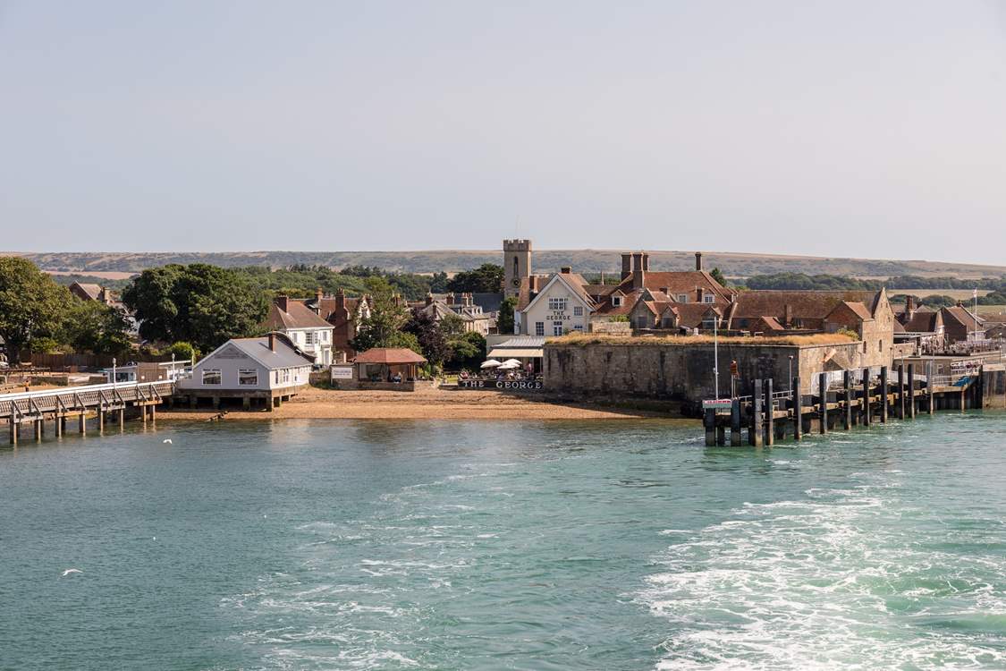 The Lymington to Yarmouth ferry takes approximately half an hour.