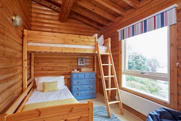 The bunk bed room is a delight for the kids.