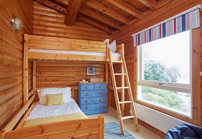 The bunk bed room is a delight for the kids.