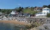 Steeple Cove with a quaint beach and selection of cafes can be reached by a steep path or the coastal walkway from Ventnor. - Thumbnail Image