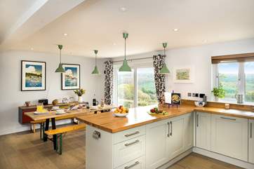 With the dining-area so close it makes it easy to serve up meals, or even have them outside on the terrace.