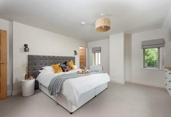 The bedroom is incredibly spacious and wonderfully light and airy.