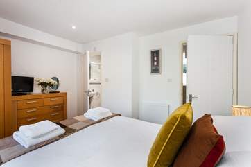 The master bedroom has a fabulous en suite shower-room.