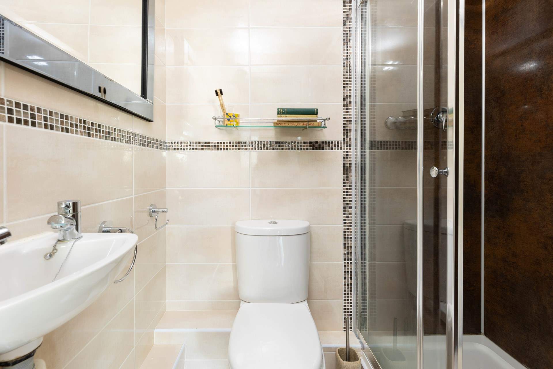 The en suite shower is small but perfectly formed. 