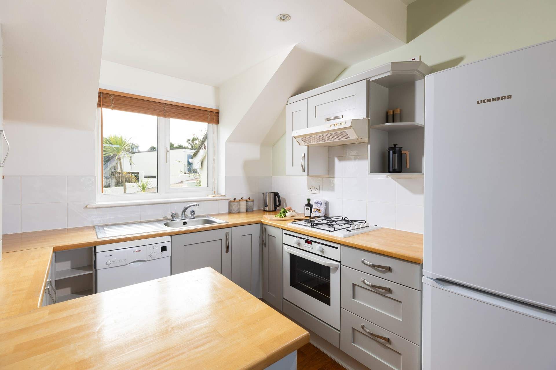 The kitchen has everything you might need for a family meal. 