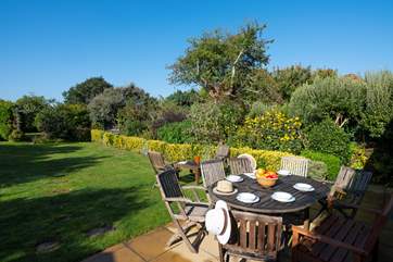 Enjoy al fresco meals on the patio.