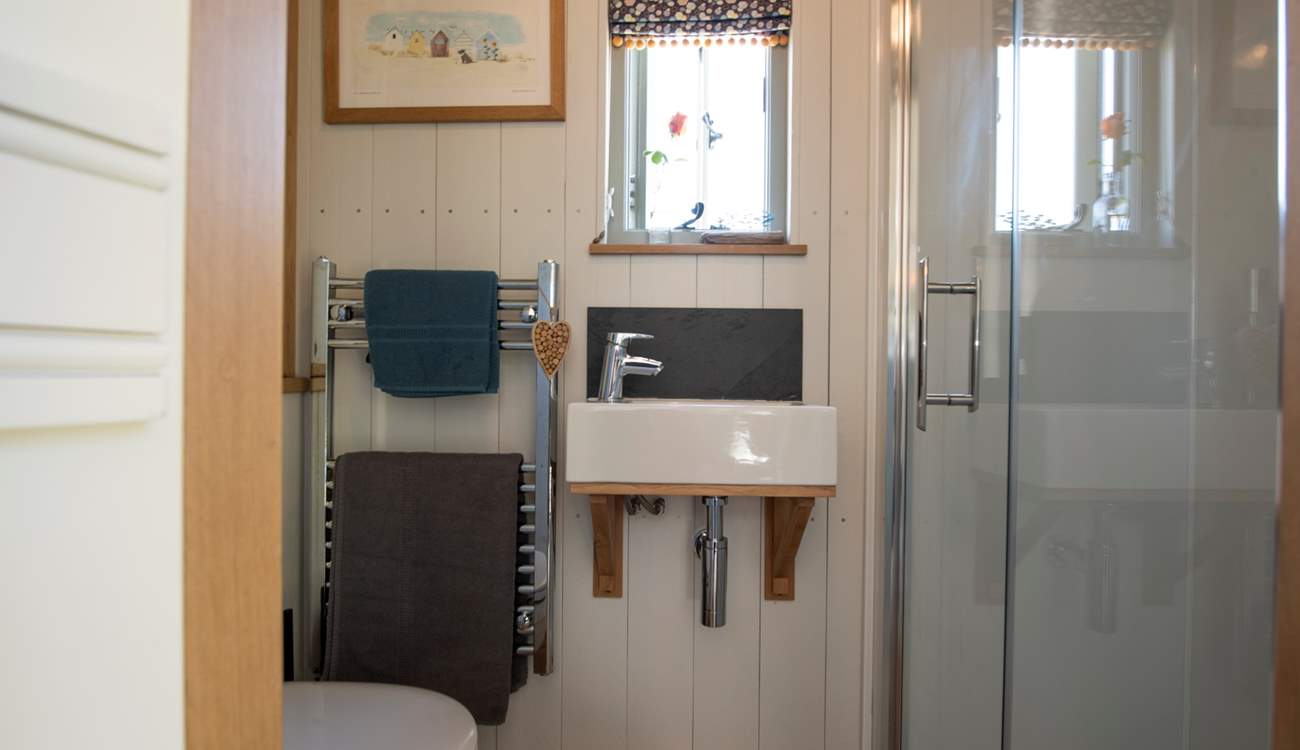 Complete with walk-in shower, wash-basin and WC.