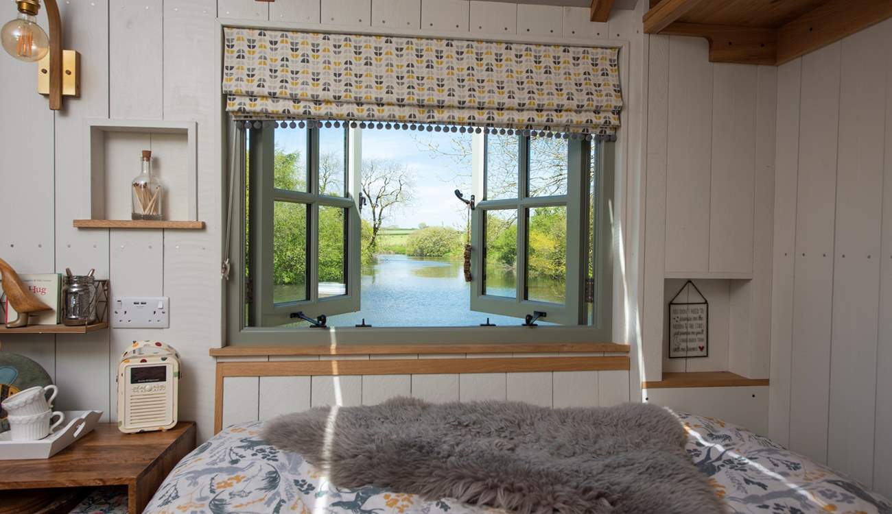 The lake views can even be enjoyed from the bed - the perfect accompaniment to a morning cuppa.