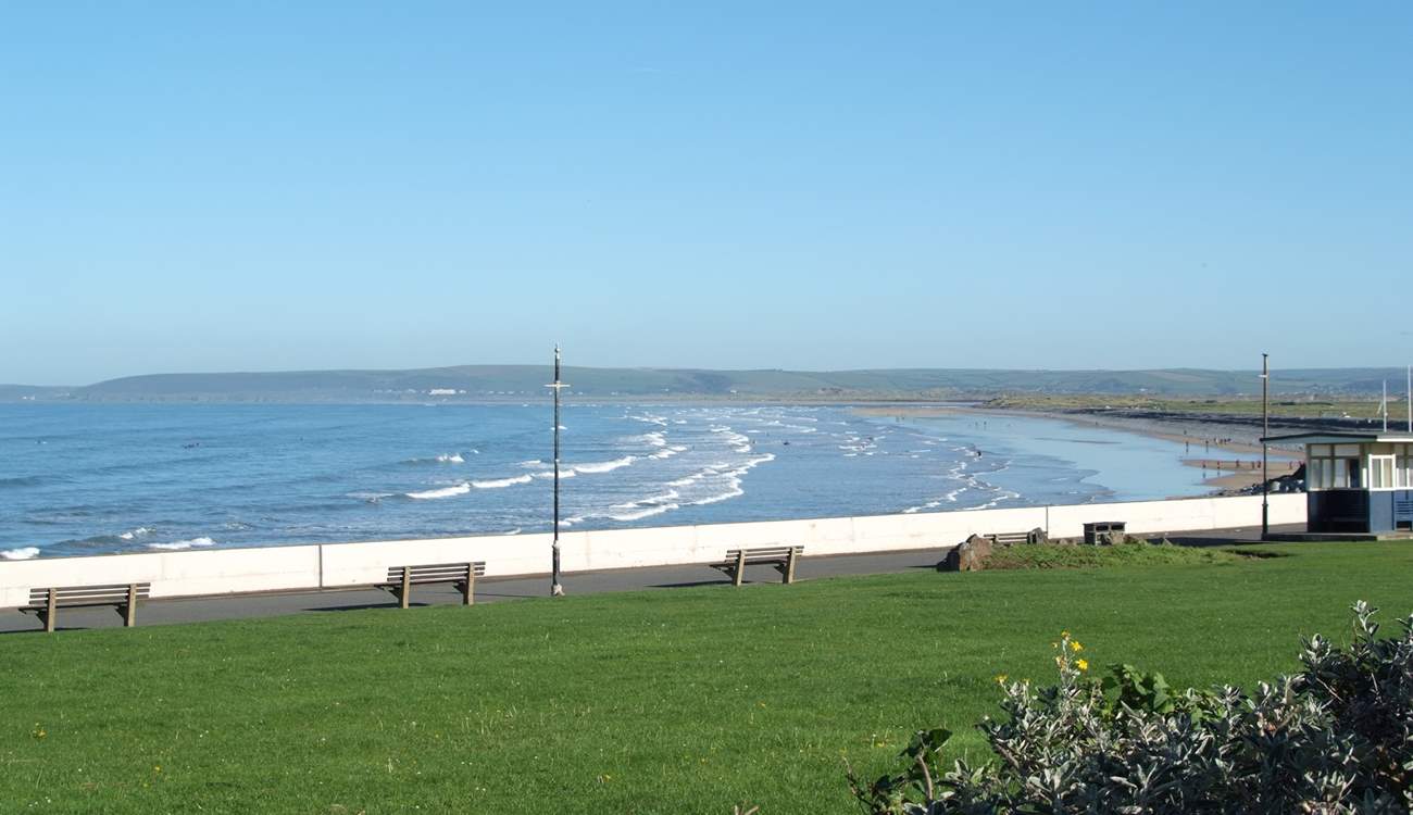 At Westward Ho! there is plenty of sand at low tide.