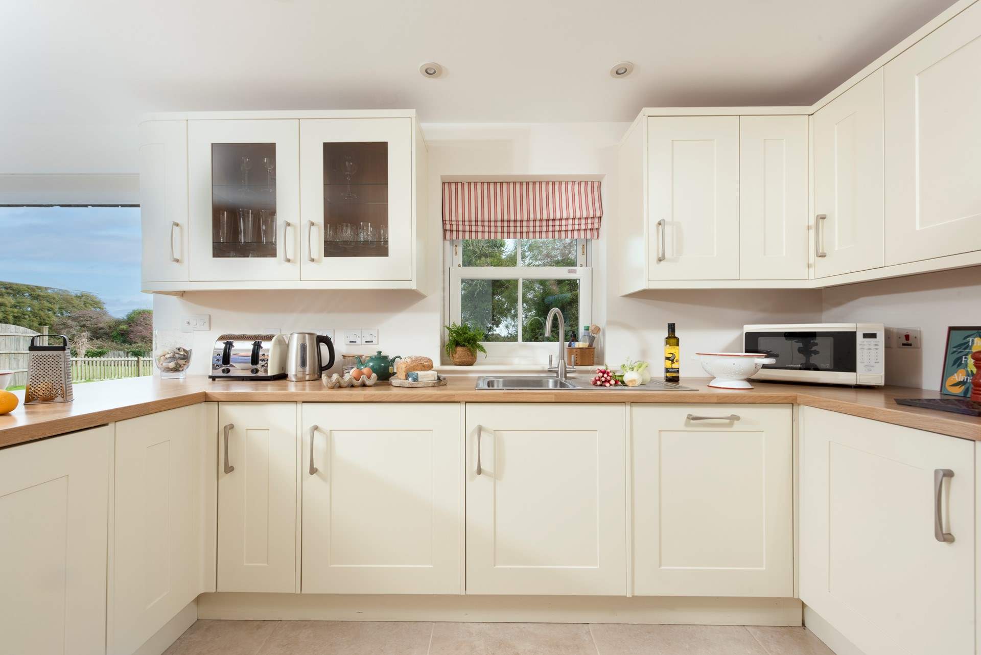 The kitchen is filled with gorgeous natural light.