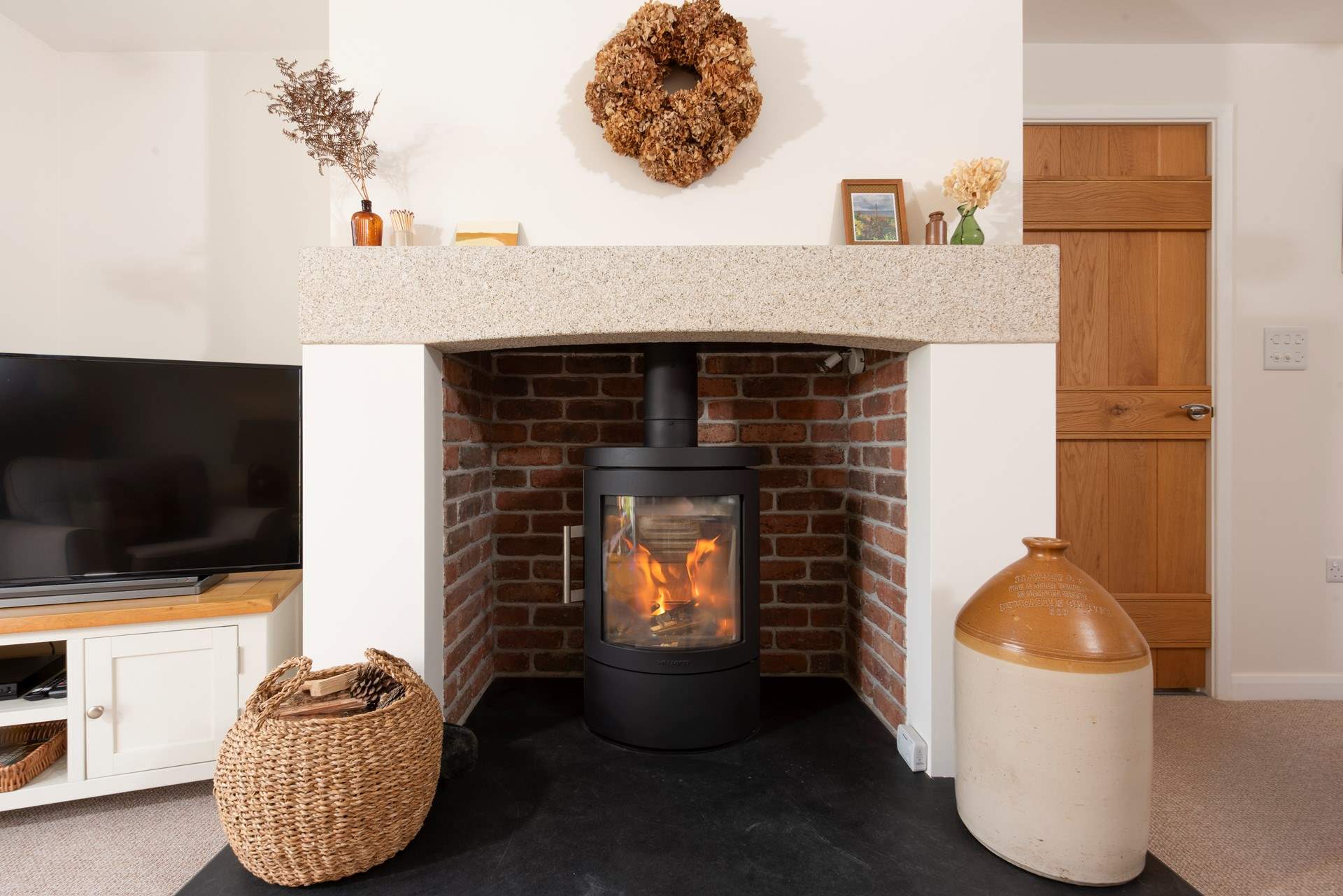 Cosy up in front of the roaring wood-burner.