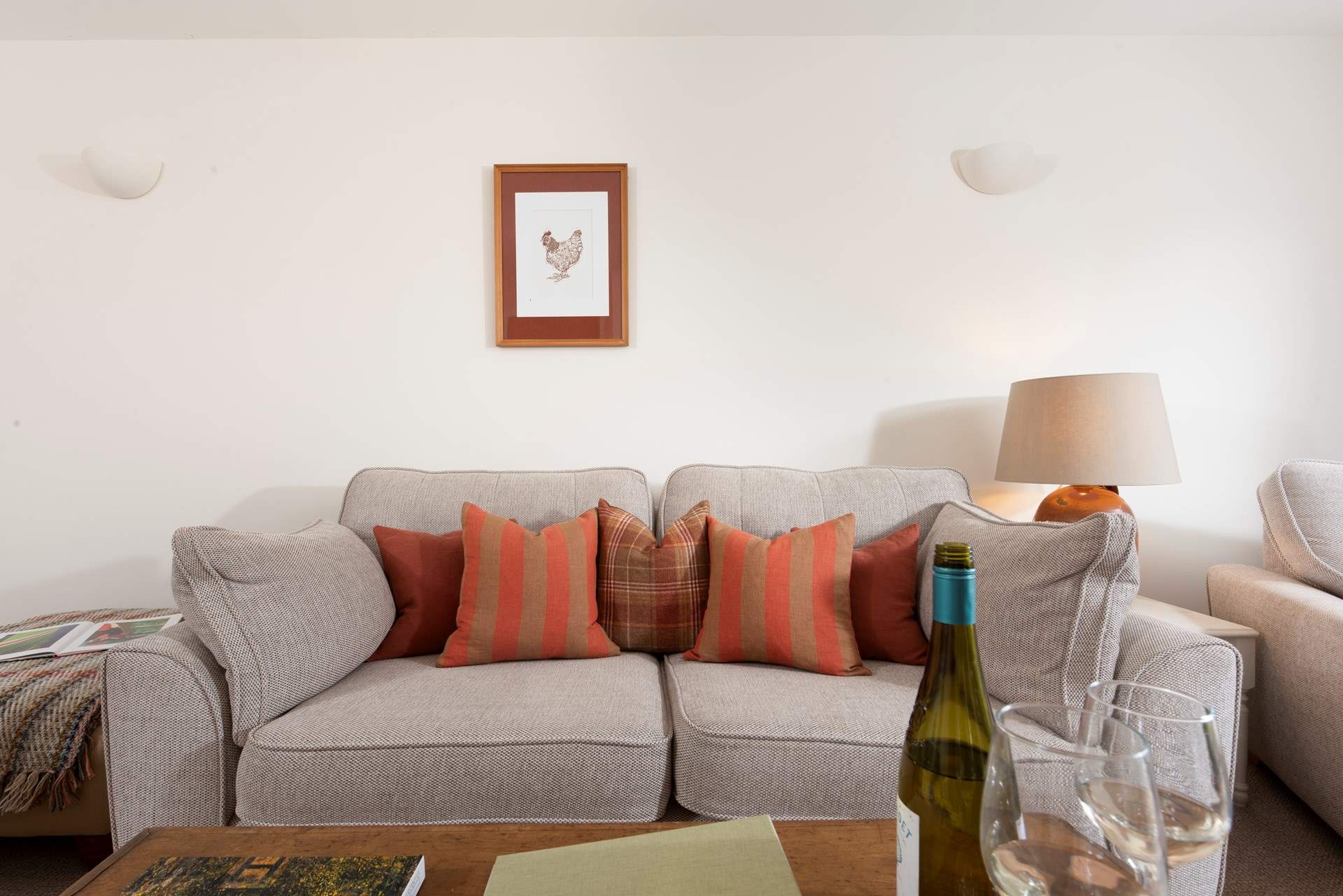 Wile away an afternoon with a good book on the comfy sofa.