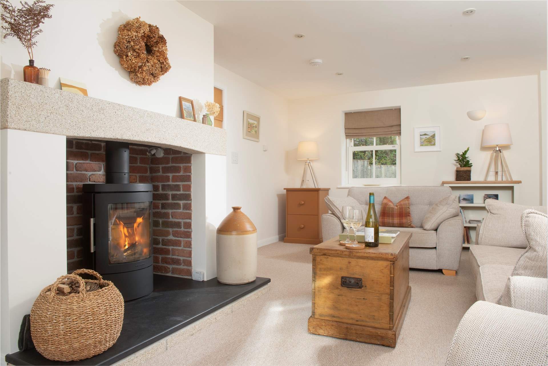 The sitting-room is timeless and textured.
