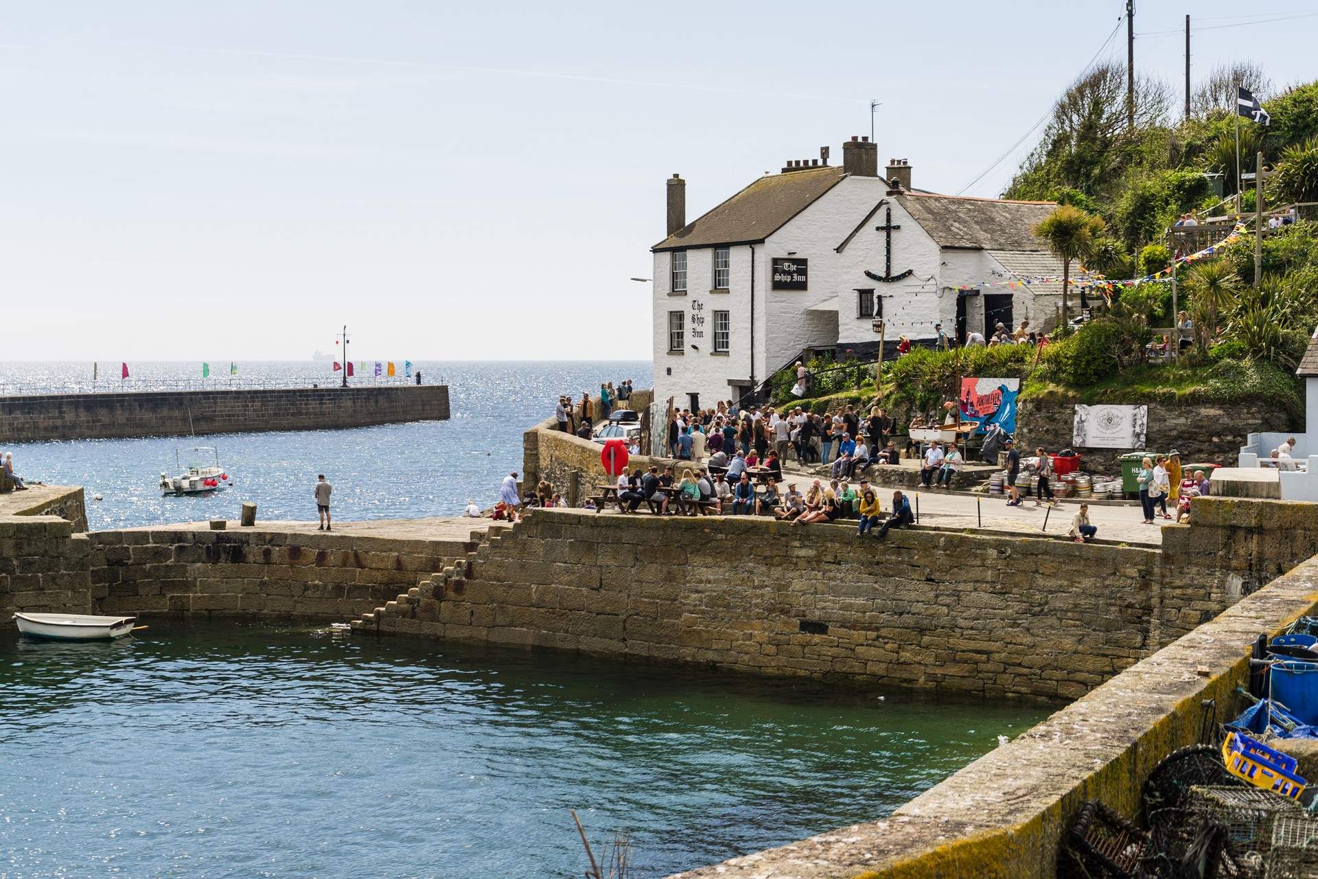 The Ship Inn is an iconic landmark in Porthleven. 
