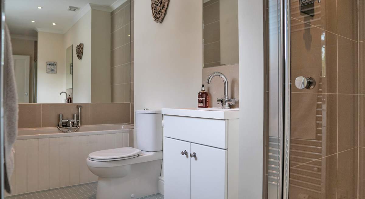 First floor bathroom with separate shower cubicle.