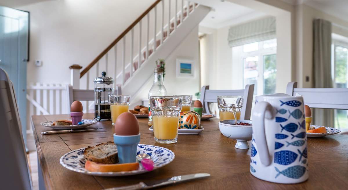 The front door leads straight into the spacious kitchen/dining-room.