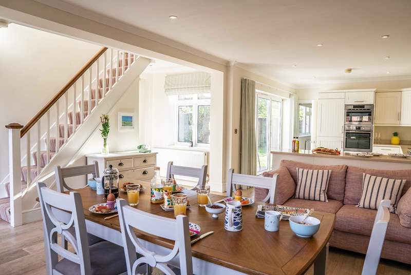 The open plan feel makes this the perfect holiday home for a family gathering.
