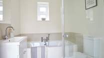 Ground floor bathroom with separate shower.