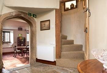 Being Listed Pengenna Manor retains many historic features - including the small spiral staircase.