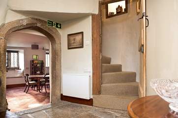 Being Listed Pengenna Manor retains many historic features - including the small spiral staircase.