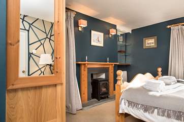 Bedroom 1 even has a wood-burner effect gas stove - how romantic.