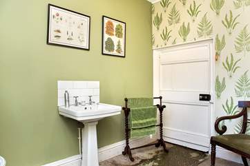 There are beautiful wallpapers throughout Pengenna Manor.