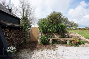 This is your parking area for Little Woon, with the gate leading through to the garden.