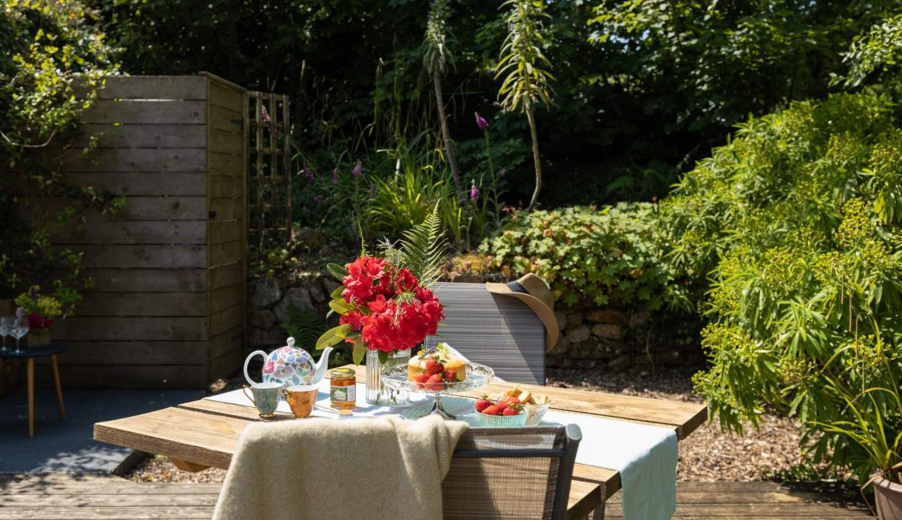 Afternoon tea in the beautiful garden.