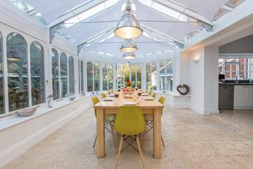 With lots of windows and a glass roof this is a lovely place to relax on a sunny day