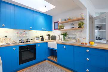 The well-equipped kitchen is a joy to prepare meals in.