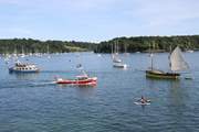 A grandstand view from the living-room of the activity on the water.