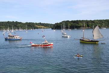 A grandstand view from the living-room of the activity on the water.