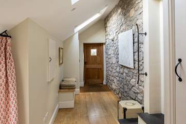 Looking back at the front door down the hallway.