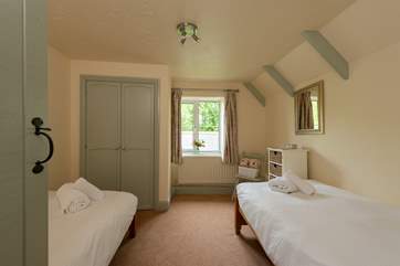 The twin bedroom has plenty of space.
