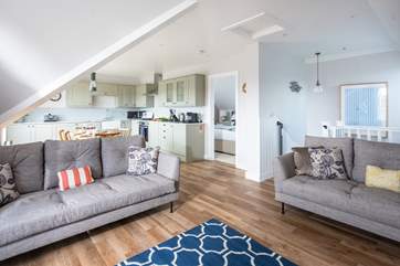 The living space is lovely and light.