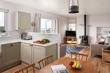 The living space is light and bright.