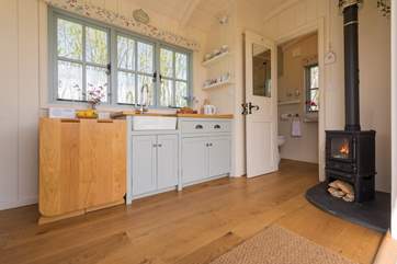 The warming wood-burner means out-of-season breaks are a must (there's under-floor heating too).