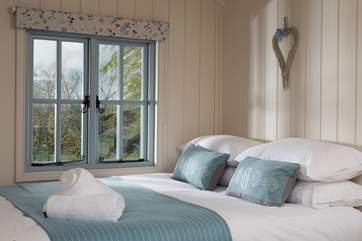 The super-comfy king-size bed......