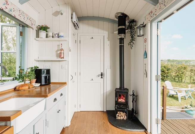 There's even a warming wood burner to keep you cosy whatever the weather. 