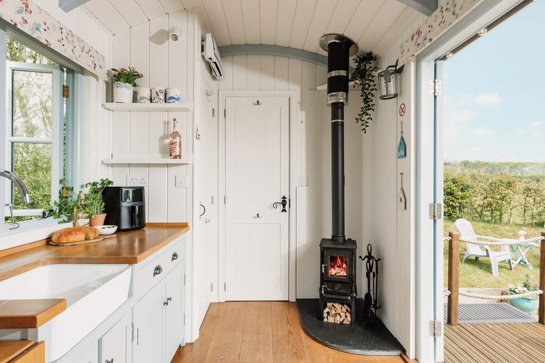 There's even a warming wood burner to keep you cosy whatever the weather.