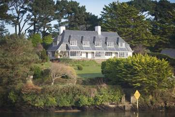 Looking back at the house from the water.